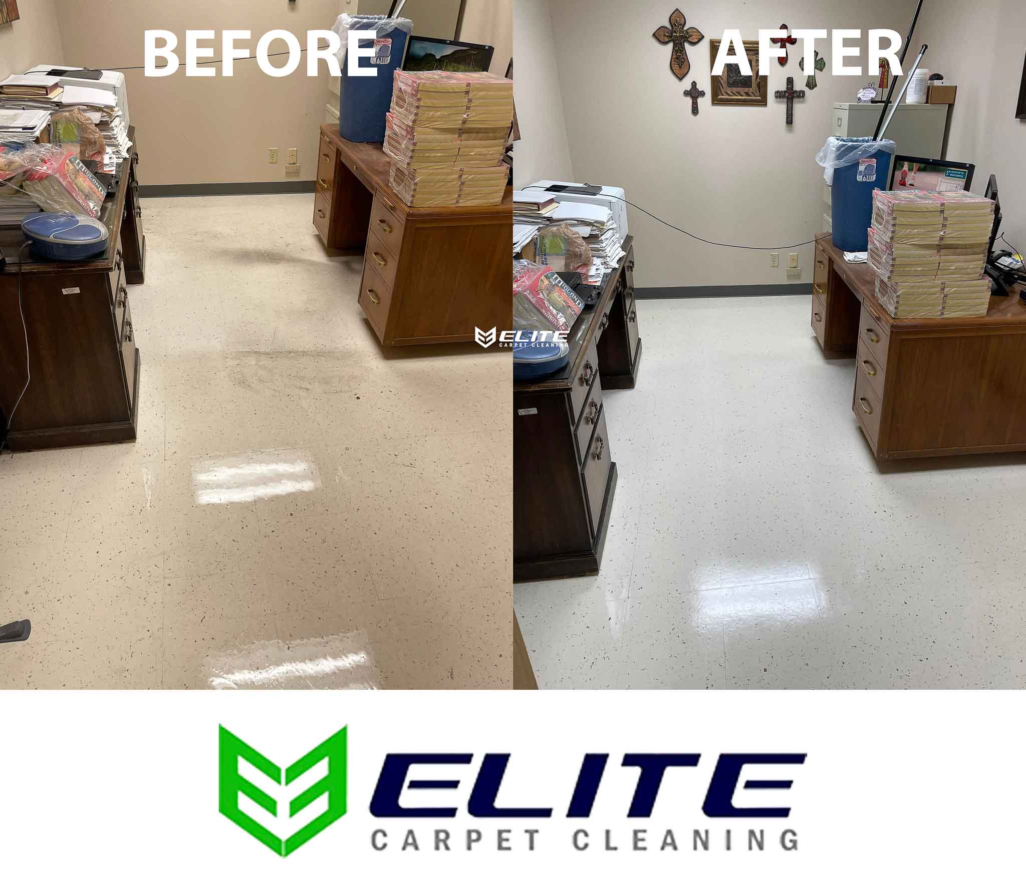 White VCT Tile Commercial Floor Care Monahans Tx
