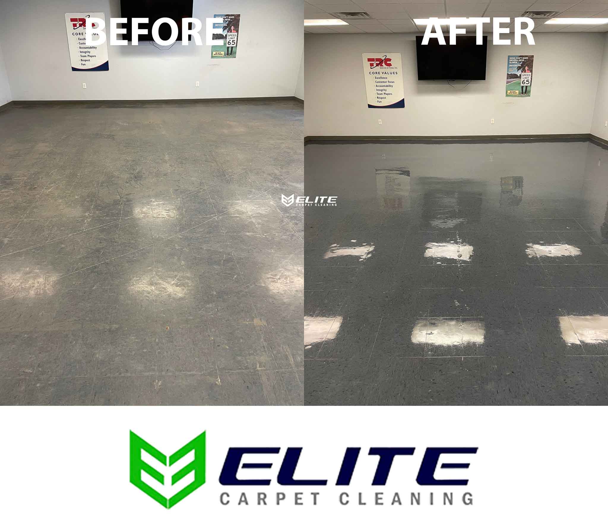 Before and After of Commercial Floor Cleaning in Monahans Tx