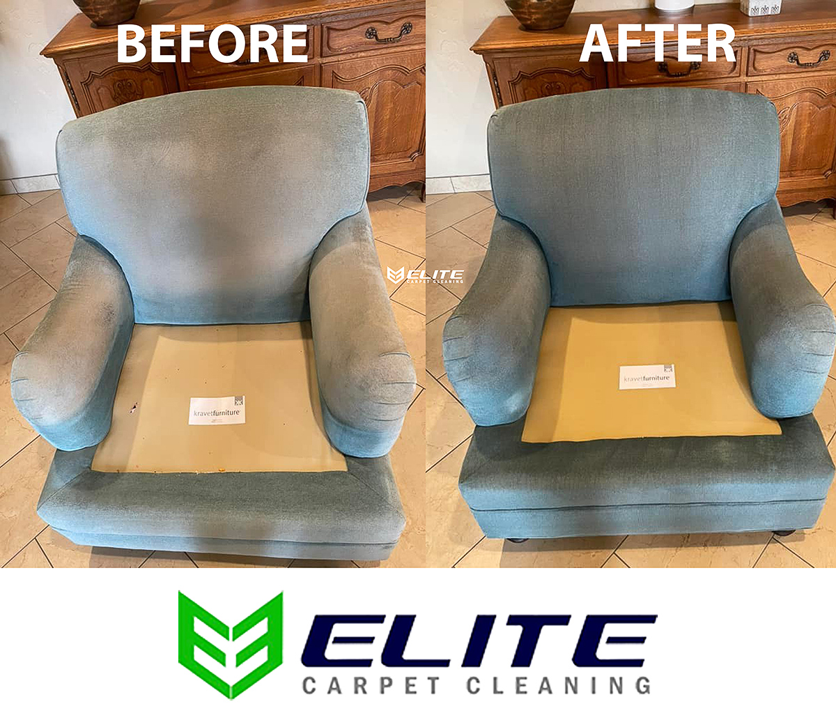 Before and After Upholstery Cleaning Midland Tx