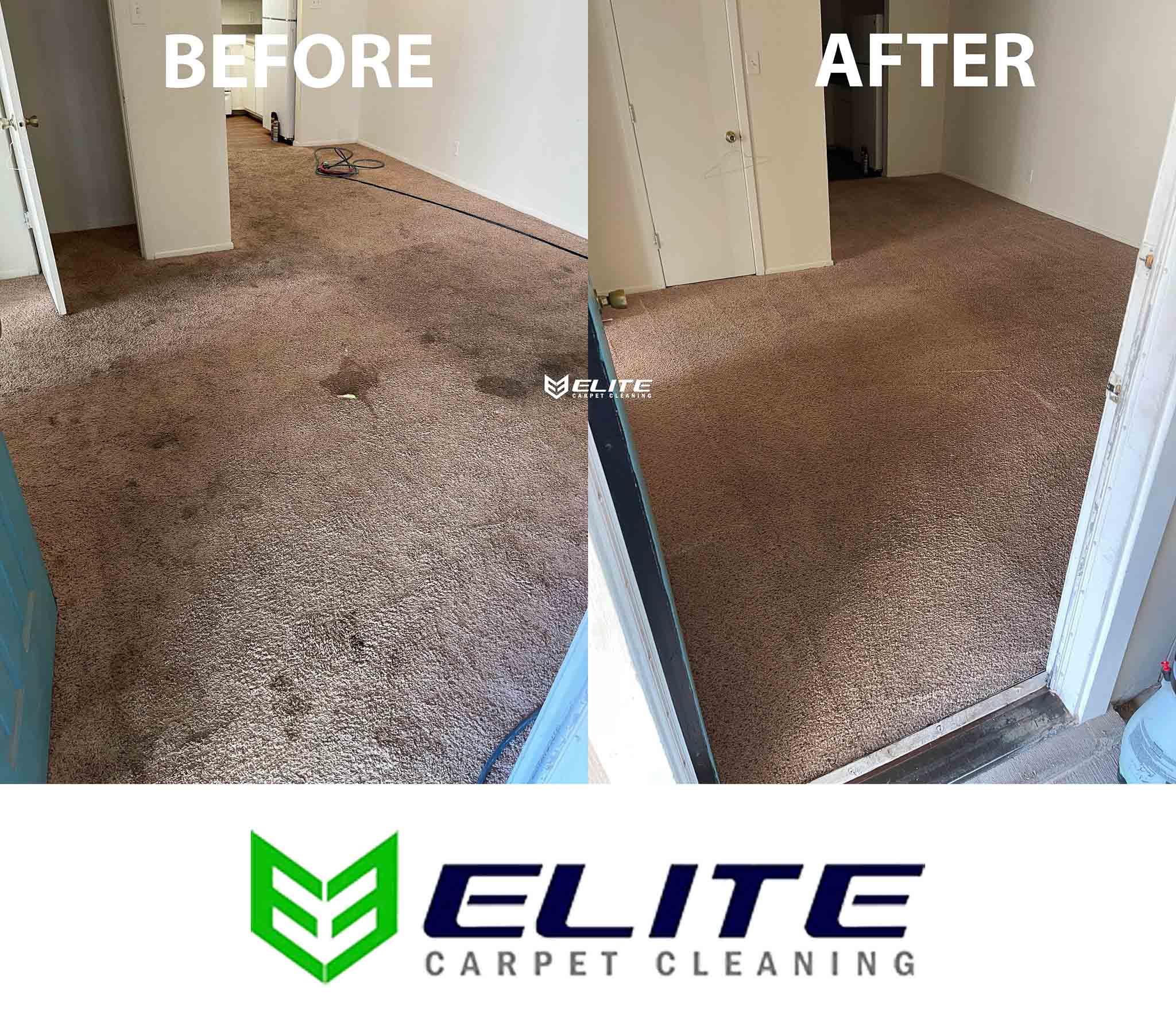Residential carpet cleaning before and after photo in Andrews tx